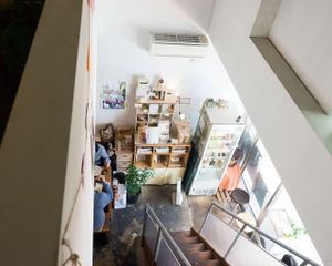 Looking down the stairs from the second floor seating area.  at Sangmi Abeno in Osaka