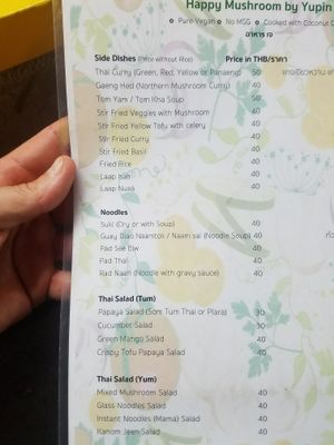 menu at Happy Mushroom - Food Stall in Chiang Mai