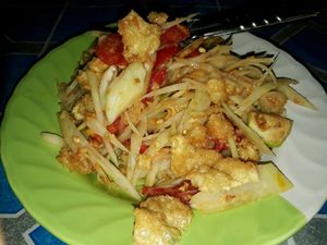 Crispy somtam at Happy Mushroom - Food Stall in Chiang Mai