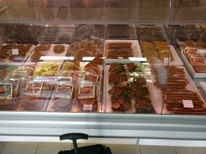 the deli counter. Heil Seitan! at L'Herbivore in Berlin