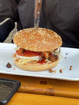 Homemade Burger at Cafe Blattgold in Kiel