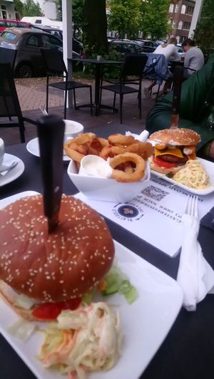 Menu is set up at Cafe Blattgold in Kiel