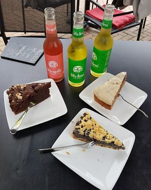 Chocolate, poppy sees and apple cake at Cafe Blattgold in Kiel