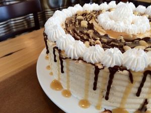 Vegan Snickers Cake at Café Blattgold at Cafe Blattgold in Kiel