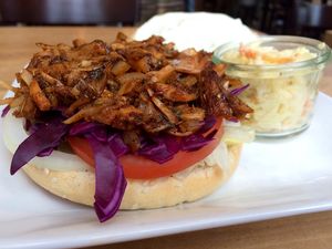 Pulled Pork Burger at Cafe Blattgold in Kiel