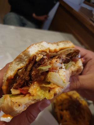 Steak burger at Cafe Blattgold in Kiel