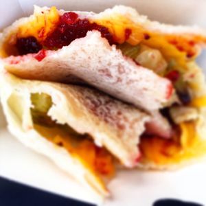 Brussel sprouts and chestnut and cheeze at FlipnFast in Newcastle Upon Tyne