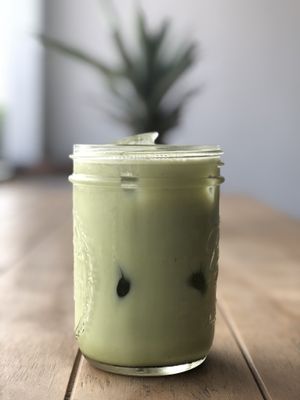Cold Matcha latte with almond milk was absolute delight for a warm weather  at The Yogi Bar in Puerto Vallarta