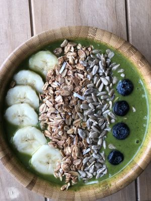 Matcha smoothie bowl at The Yogi Bar in Puerto Vallarta