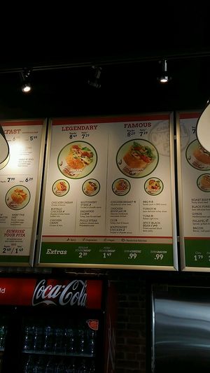 menu at Pita Pit in Dartmouth