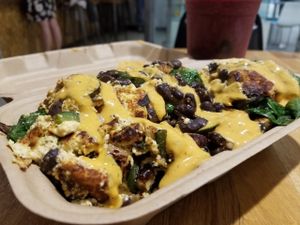 black bean scramble at Rabbits Cafe in Portland