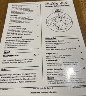 Great options  at Rabbits Cafe in Portland