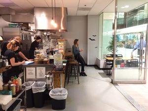Looking in at Rabbits Cafe in Portland