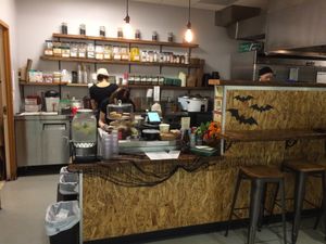 Front counter at Rabbits Cafe in Portland