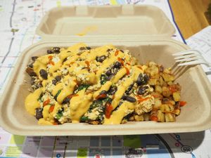 scrambled tofu & black beans at Rabbits Cafe in Portland