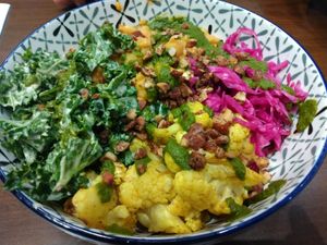 Chick pea bowl at Rabbits Cafe in Portland