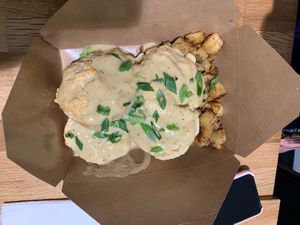 Biscuits and gravy at Rabbits Cafe in Portland