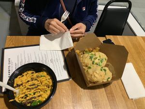 Two delicious plates  at Rabbits Cafe in Portland