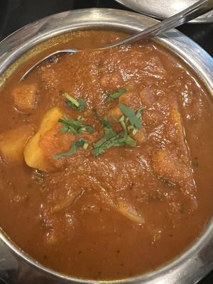 Potato curry  at Taj Mahal in Calgary