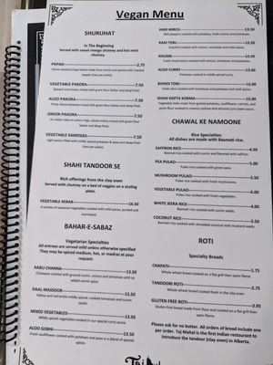 Ask for the vegan menu at Taj Mahal in Calgary