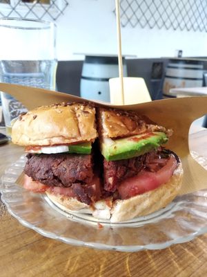 Very tasty bean burger at Nobrac Soulfood  in Santander