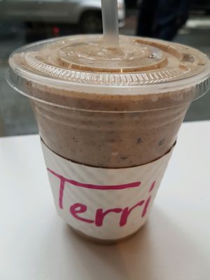 almond banana date smoothie at Terri - Midtown East in New York City