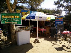 Front of restaurant at Khaing Shwe Wha Vegetarian Restaurant in Bagan