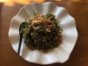 Tamarind leaf salad, Bagan speciality - delicious!! at Khaing Shwe Wha Vegetarian Restaurant in Bagan