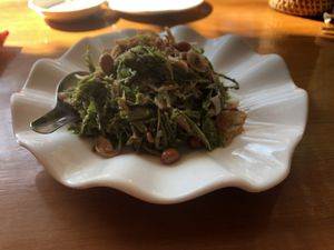 Delicious tamarind salad at Khaing Shwe Wha Vegetarian Restaurant in Bagan