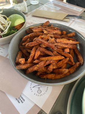 Because sweet potato fries.  at Coffee Cat on Kings in Caloundra