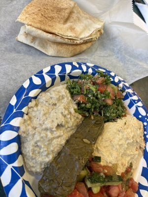 Vegan sampler plate  at Bread and Butter Deli in Tarpon Springs