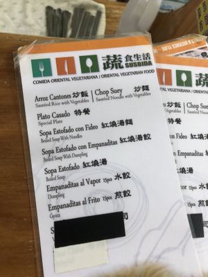 Menu as of January 2023. Everything is 3500 colones   at Susbida in San Jose