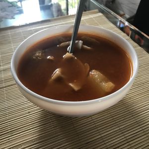 Veggie stew with steamed dumplings at Susbida in San Jose