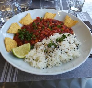 chili végétarien at Celoma in Thonac