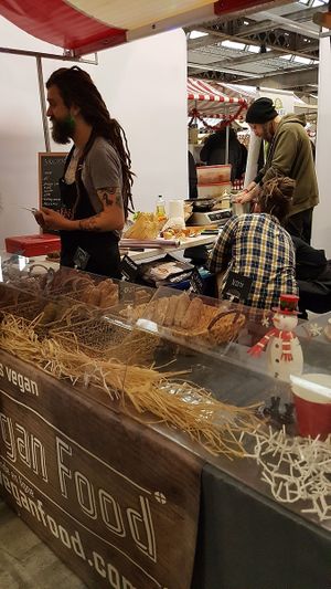 at Veggieworld Lille, dec 2018 at Roots Vegan Food in Eperlecques