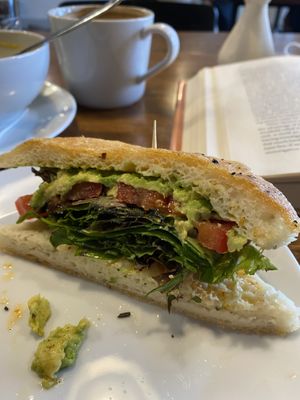 Vegan BLT on foccacia!  at The Polly Fox Bakery and Bistro in Abbotsford