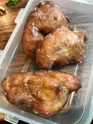 Vegan apple fritters  at The Polly Fox Bakery and Bistro in Abbotsford
