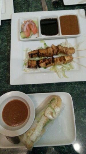 spring roll & tofu kebabs at Indo in Keego Harbor