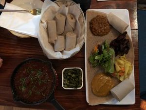 Ethiopian food at Tsion Cafe & Bakery in New York City