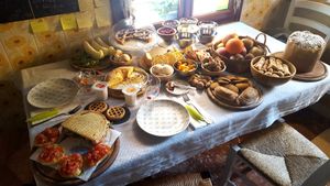Breakfast table day 1 at Venice-BB-Venezia in Venice