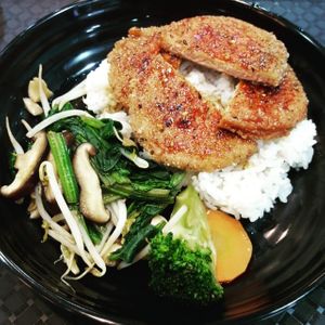 Vegan dish at Eco Burger in Kaohsiung