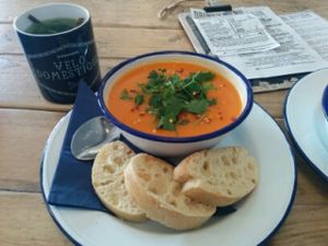 awesome soup - sweet potato and lime at Velo Domestique in Bournemouth