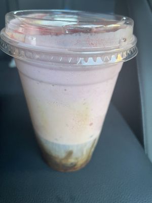 Iced oat strawberry matcha   at Bigwig Donuts in Salem