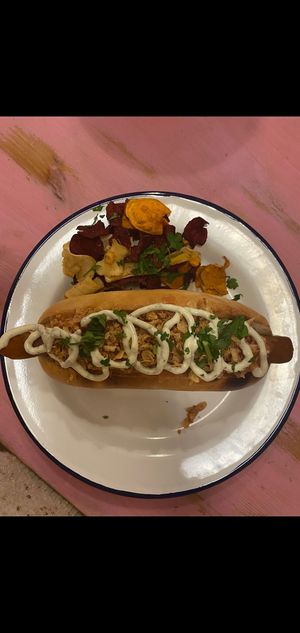 Vegan Hot dog #Veganuary at Almalibre Acai Bar in Valencia