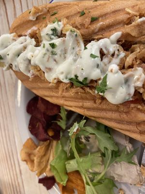 Underneath this sauce is a hotdog 😂  at Almalibre Acai Bar in Valencia