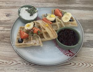 Waffles  at Almalibre Acai Bar in Valencia