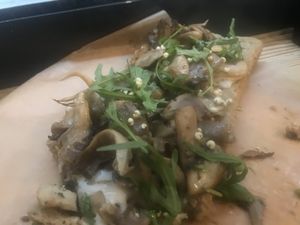 Mushroom bruschetta  at Almalibre Acai Bar in Valencia