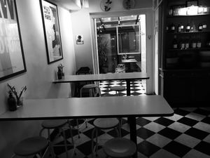 Seating--note the chairs, which are frankly not comfortable. at Le Botaniste - UES in New York City