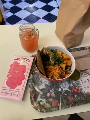 Saag combo and watermelon water  at Le Botaniste - UES in New York City