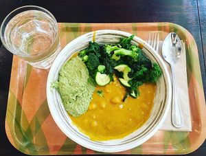 Tibetan Mama no kimchi instead with a side of greenpea hummus  at Le Botaniste - UES in New York City
